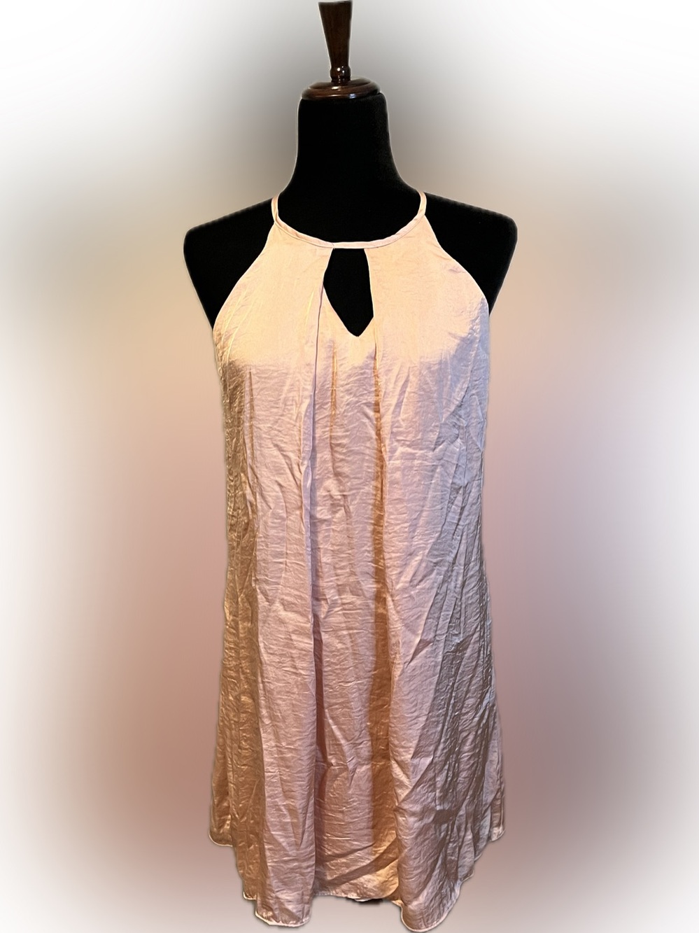 Women's Halter Keyhole Sundress - Blush Pink